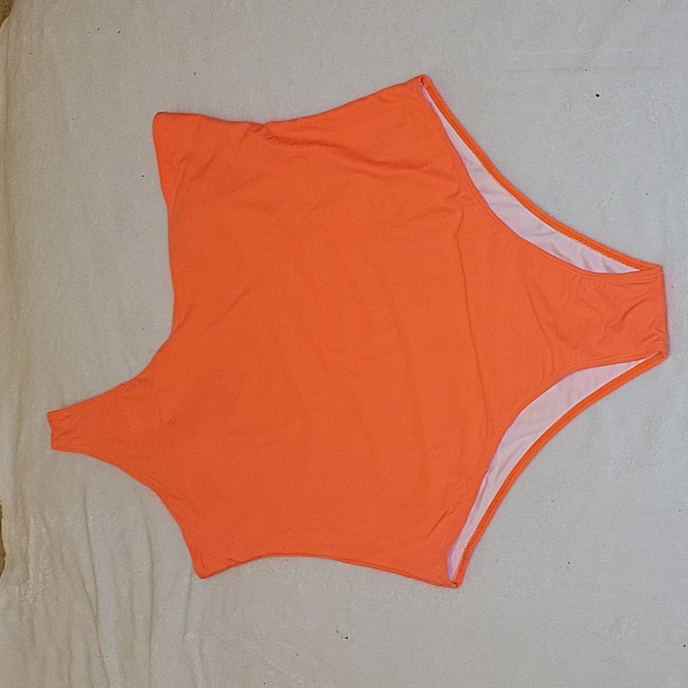 SHEIN Orange One Shoulder Swim One Piece
